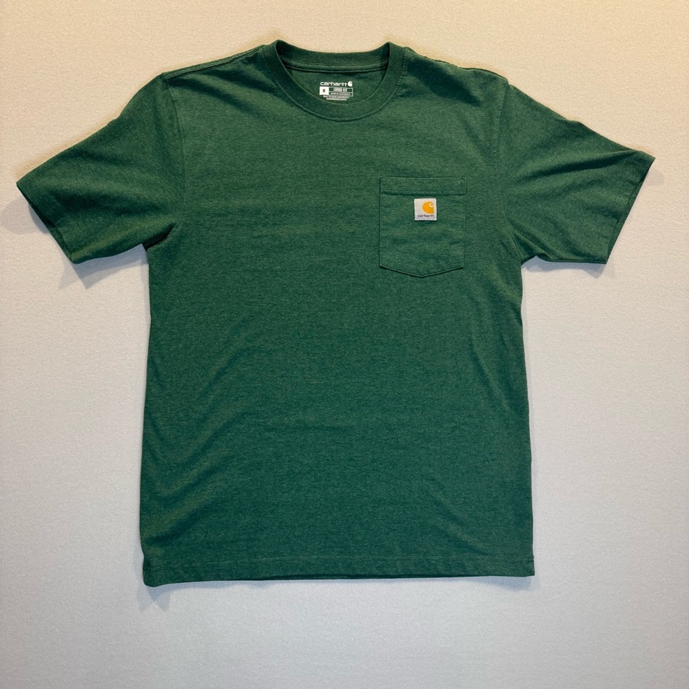 Carhartt Mens Crew Neck Loose Fit Short Sleeve T-Shirt Size Med Green